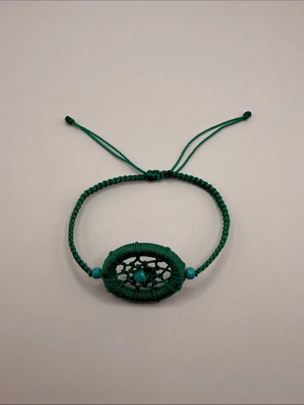 Vintage Native American Style Green Dreamcatcher Bangle Cuff Statement Bracelet